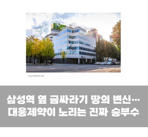 삼성역 옆 금싸라기 땅의 변신…대웅제약이 노리는 진짜 승부수