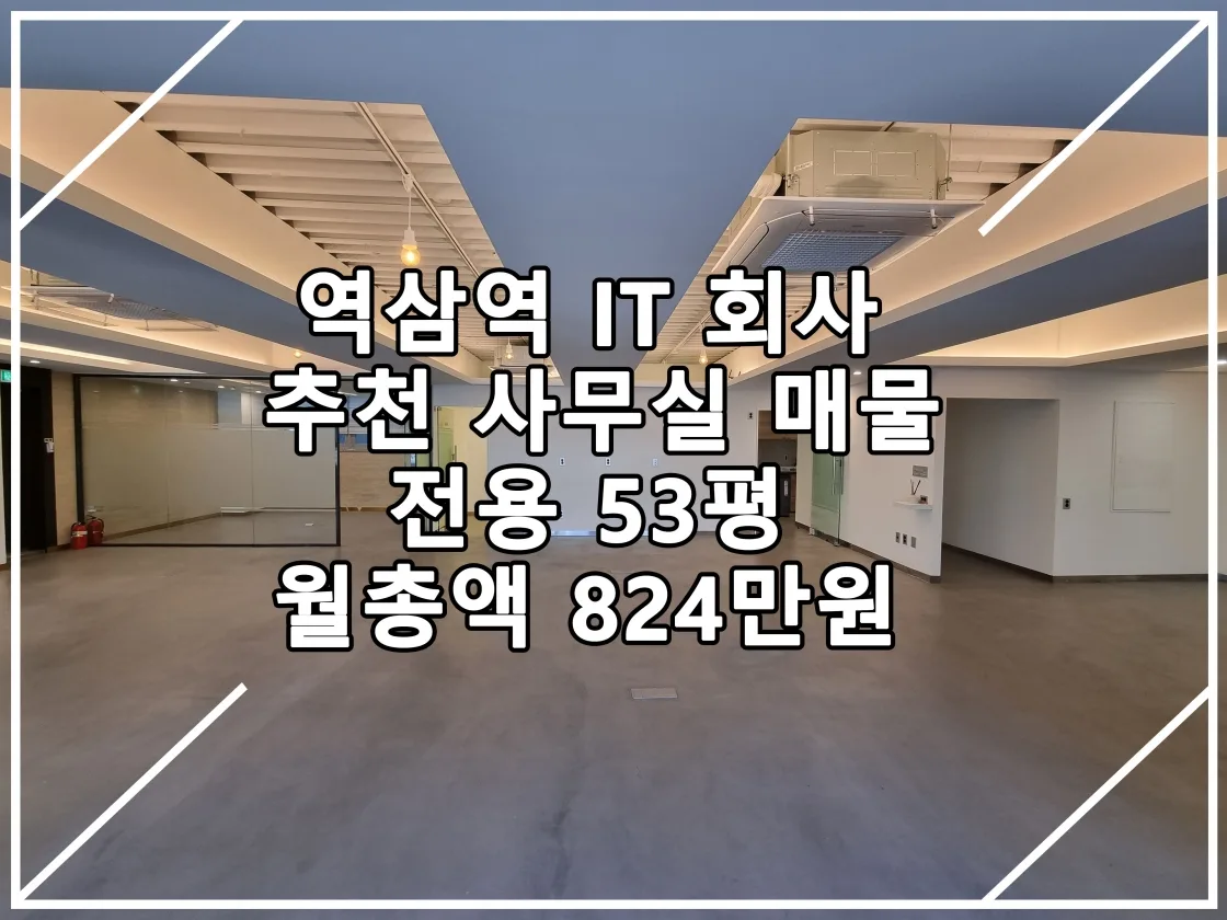 [22.09.12 실매물] 역삼역 IT회사 사무실 추천