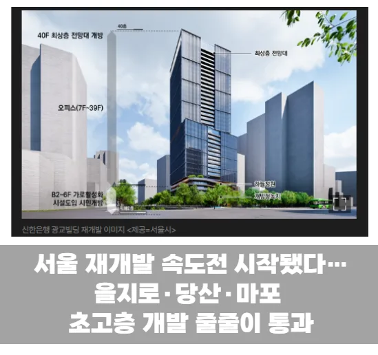 서울 재개발 속도전 시작됐다…을지로·당산·마포 초고층 개발 줄줄이 통과